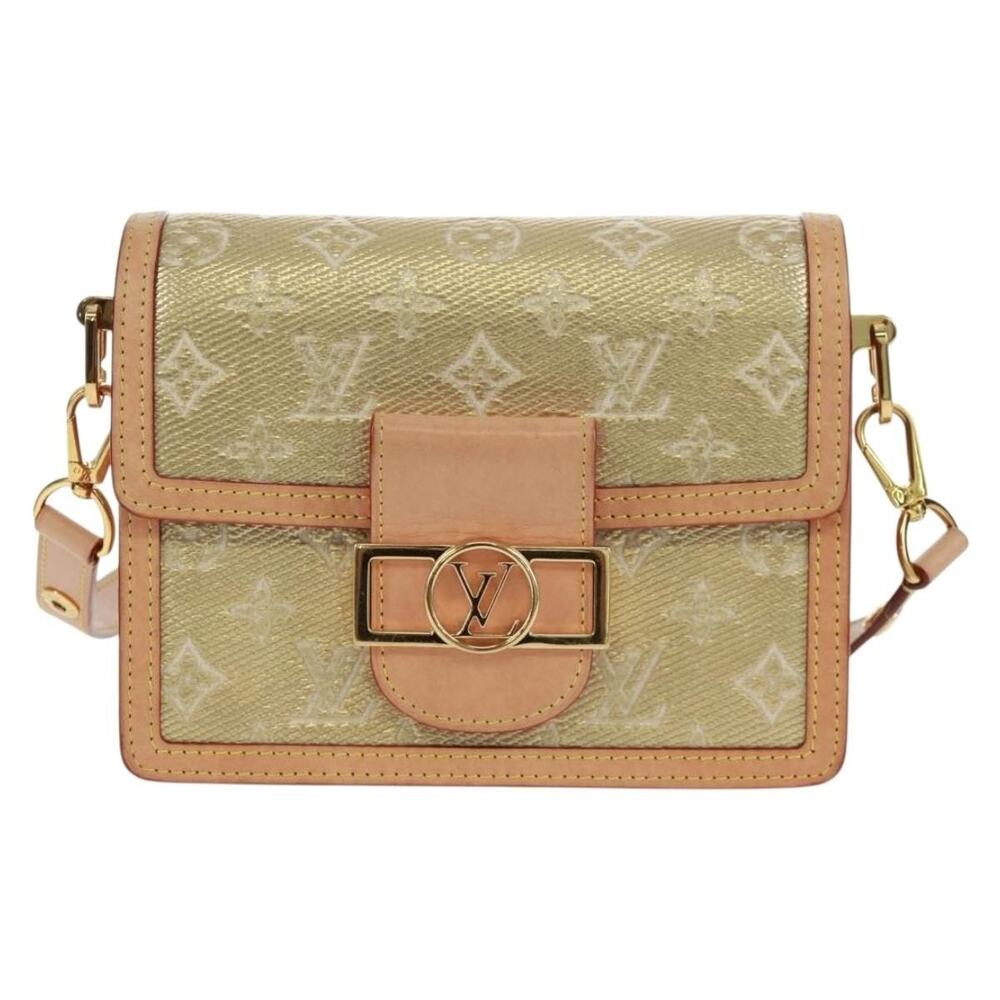 Louis Vuitton Monogram Laminated Jacquard Dauphine Mini Shoulder Bag Gold